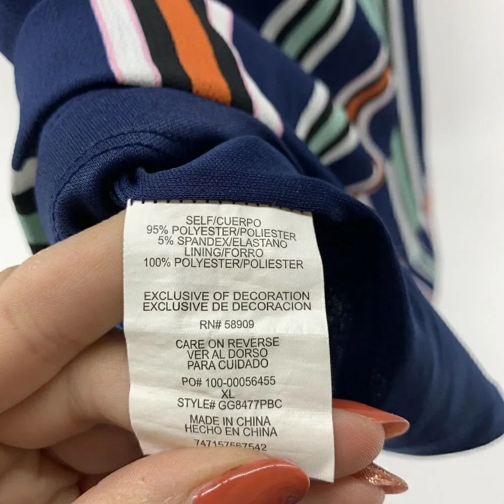 Gianni Bini Girls XL Blue Striped Layered Dress